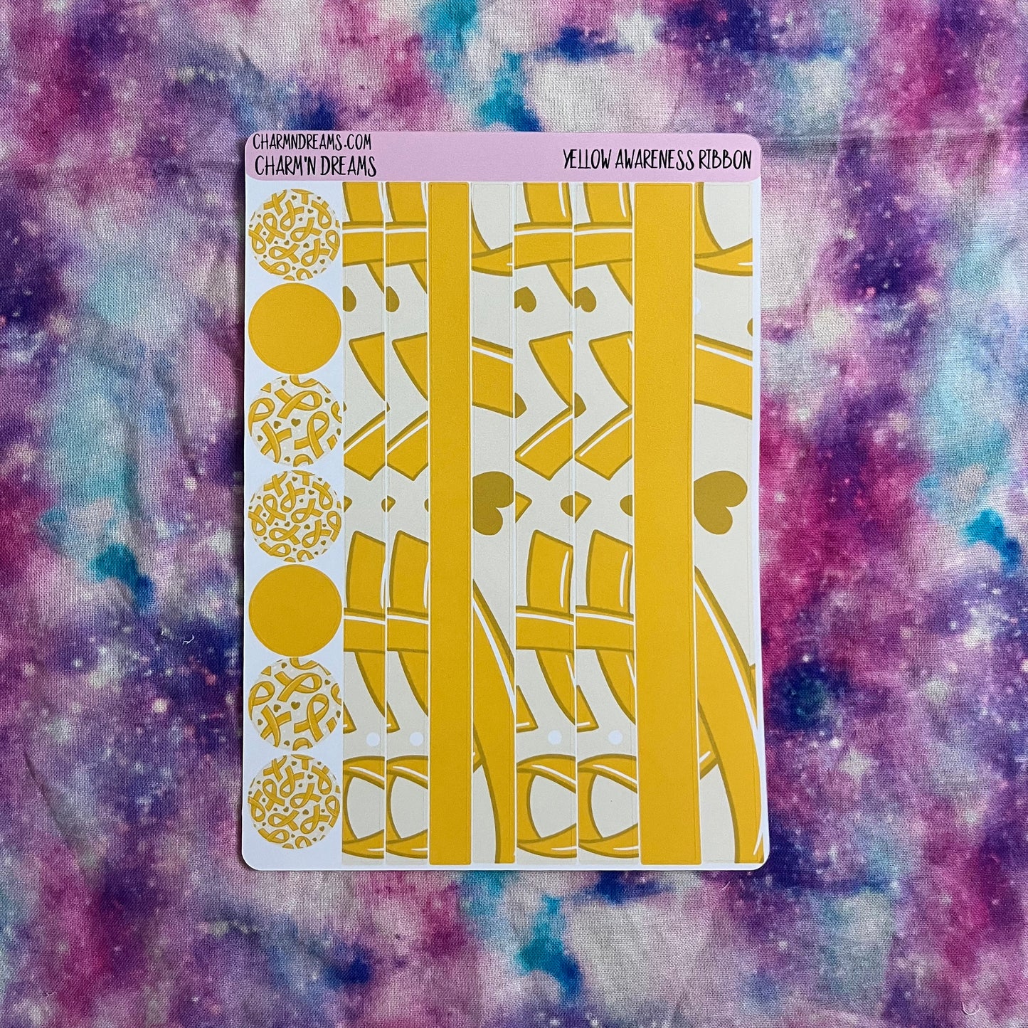 Yellow Awareness Ribbon Planner Sticker Kit