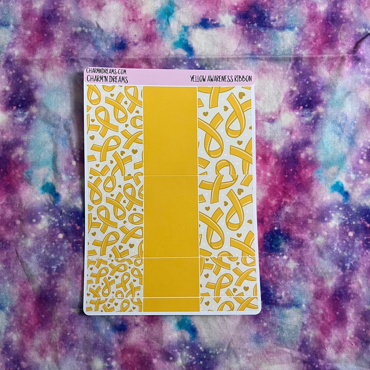 Yellow Awareness Ribbon Planner Sticker Kit