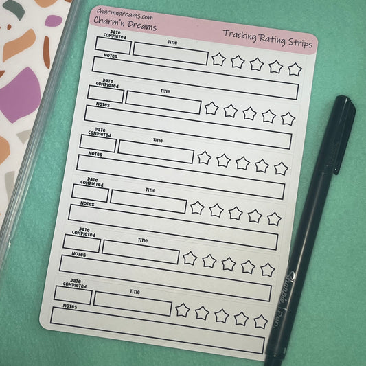 Strips Star Rating Tracking Planner Stickers