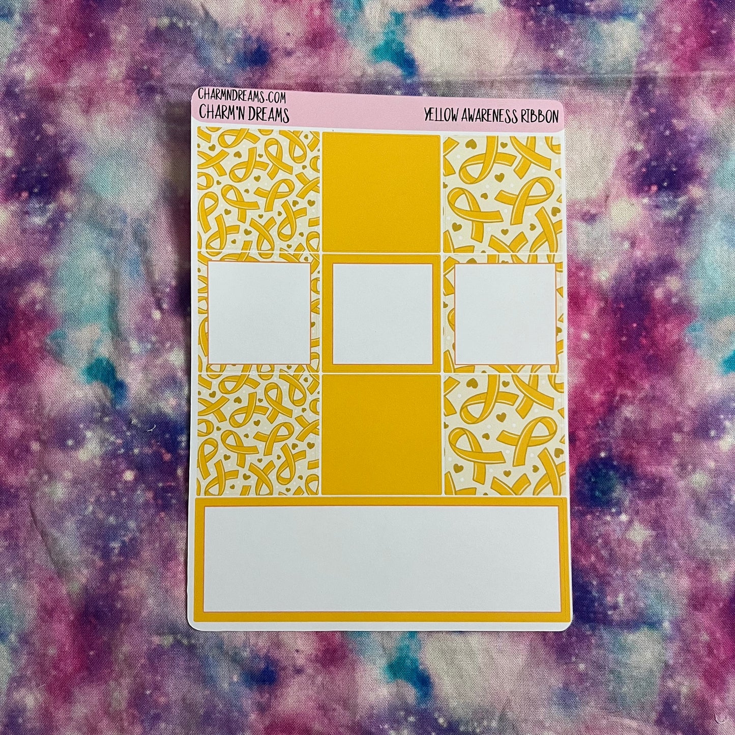 Yellow Awareness Ribbon Planner Sticker Kit