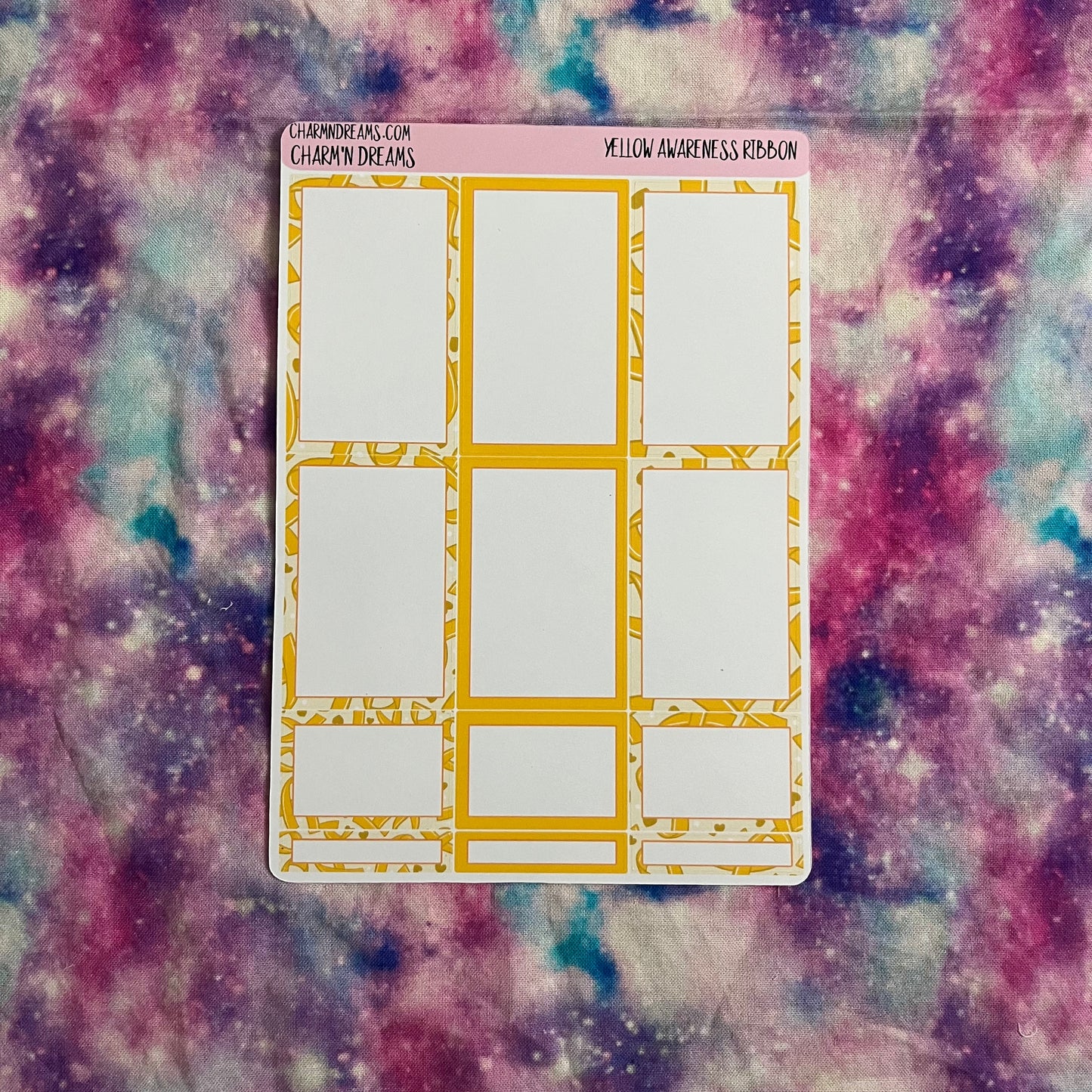 Yellow Awareness Ribbon Planner Sticker Kit