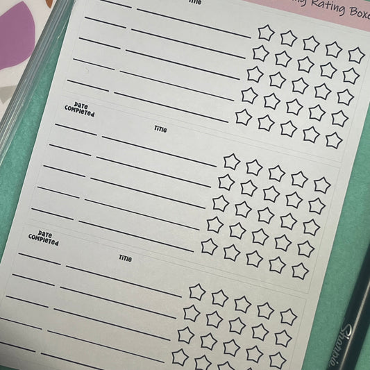 Boxes Star Rating Tracking Planner Stickers