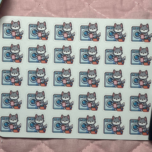 Wolf Laundry Icon Planner Stickers