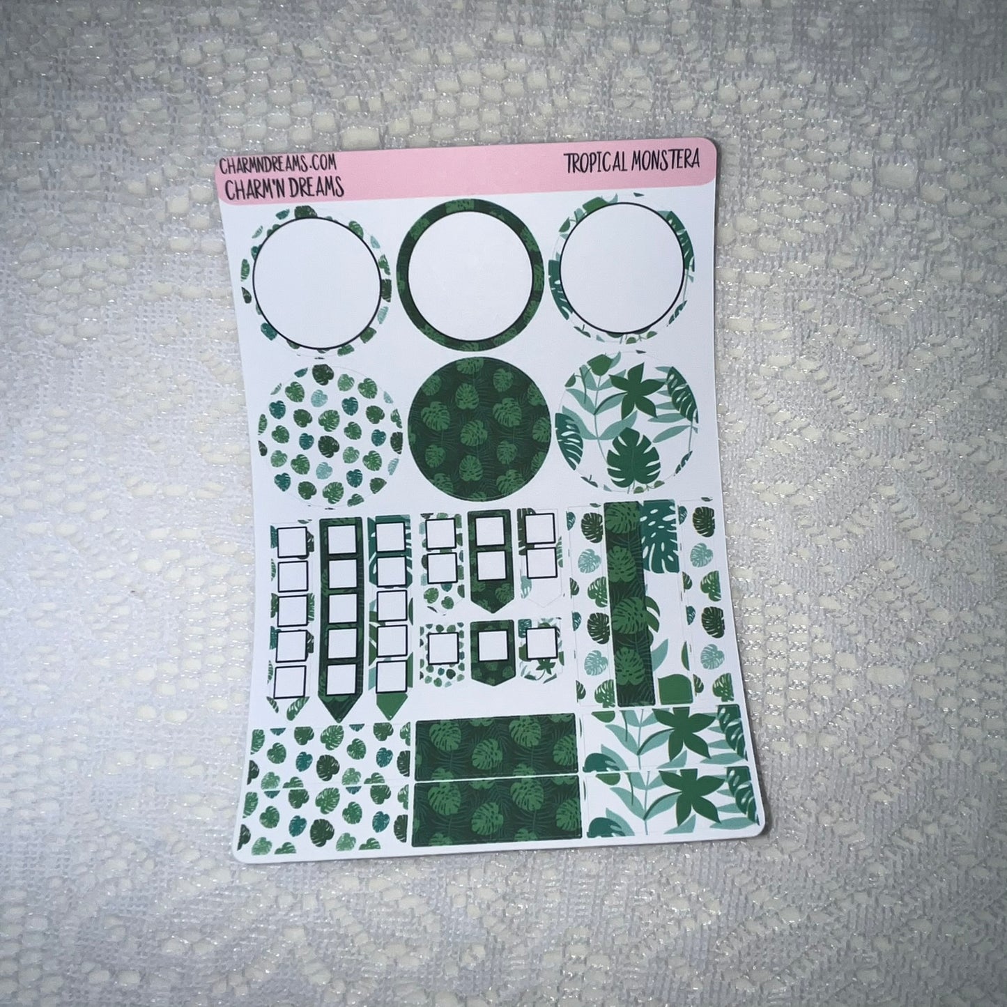 Tropical Monstera Planner Sticker Kit