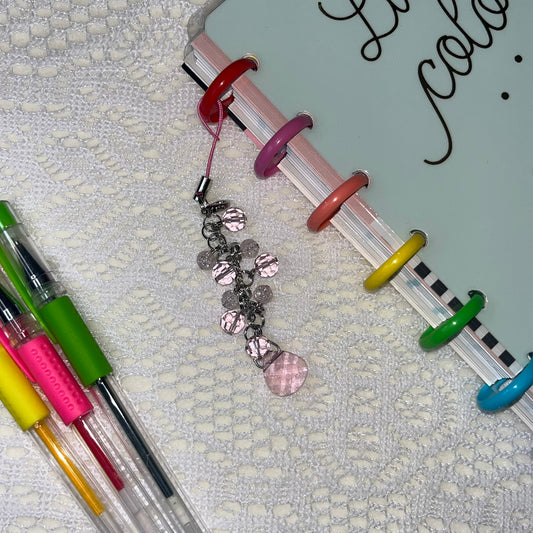 Pink Crystal Pendant Planner Charm