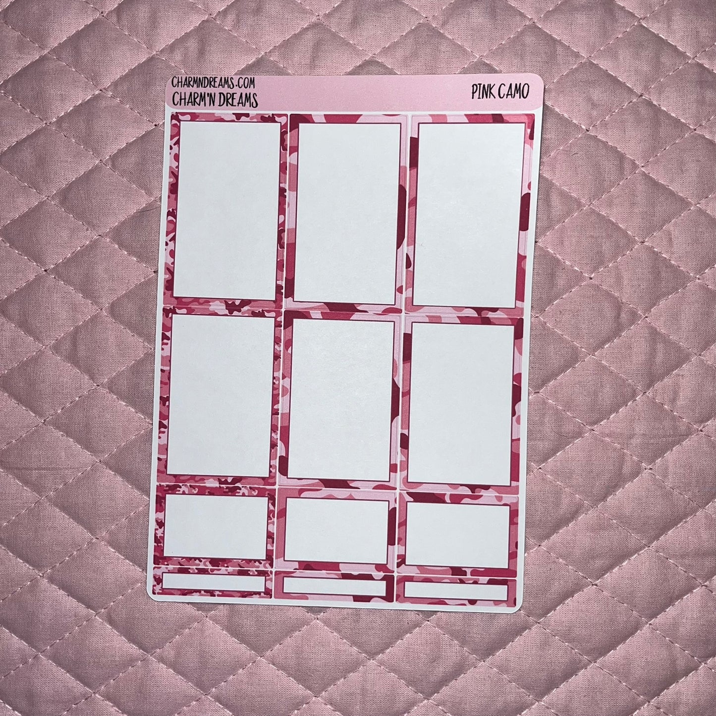 Pink Camo Planner Sticker Kit
