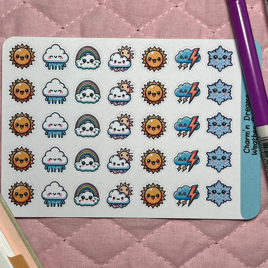 Weather Sampler Icon Planner Stickers