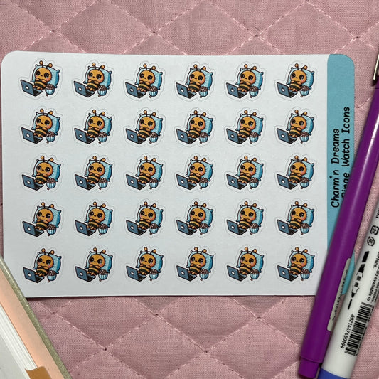Bee Binge Watch Planner Stickers