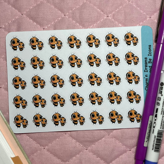 Bee Mommy and Bee Icon Planner Stickers