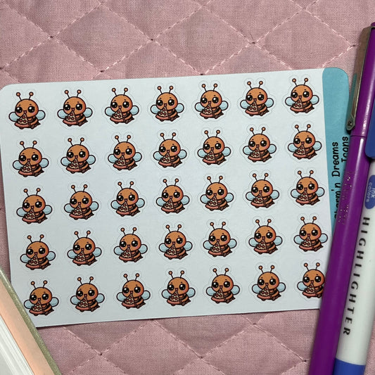 Bee Pizza Icon Planner Stickers