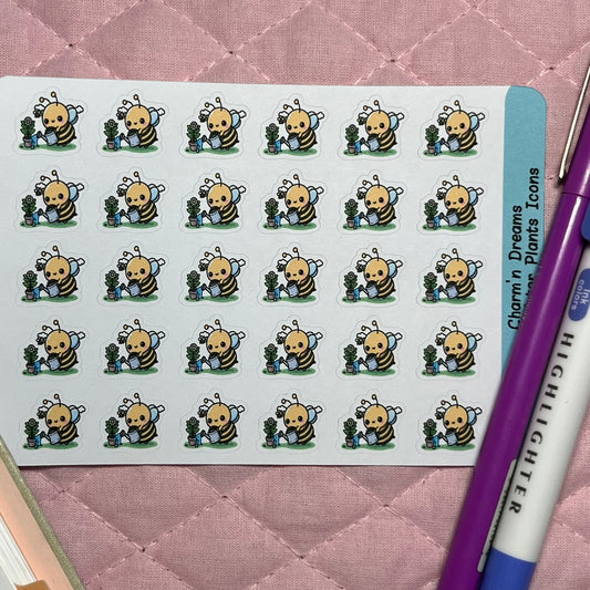 Bee Water Plants Icon Planner Stickers