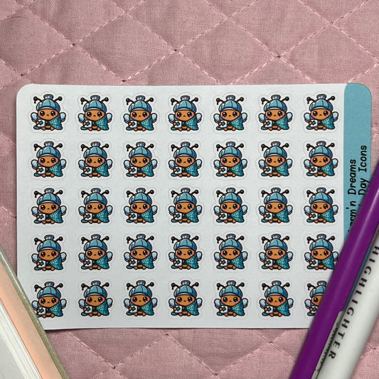 Bee Sick Day Icon Planner Stickers
