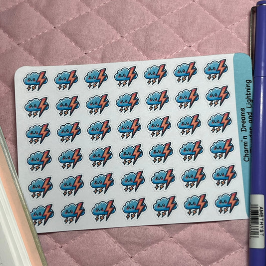 Weather Thunder Lightining Storm Icon Planner Stickers