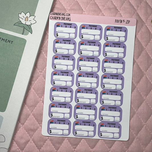 Zip - Pay in 4 Tracker Planner Stickers