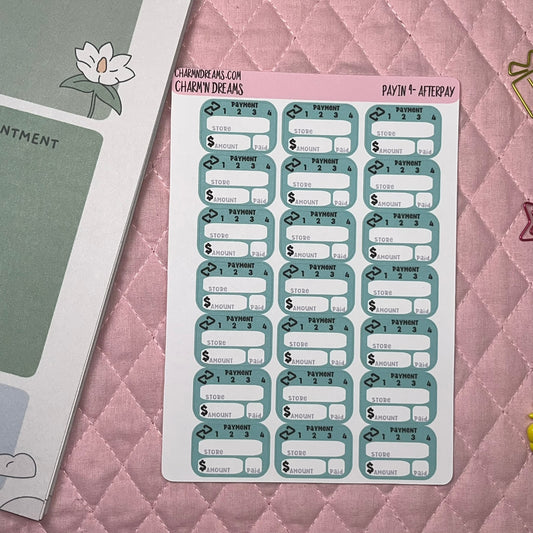 Afterpay- Pay in 4 Tracker Planner Stickers