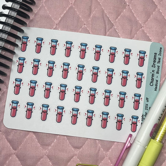 Medical Blood Test Icon Planner Stickers