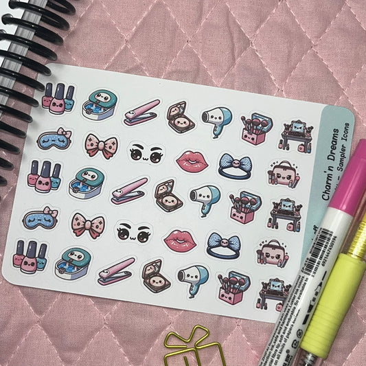 Beauty Sampler Icon Planner Stickers
