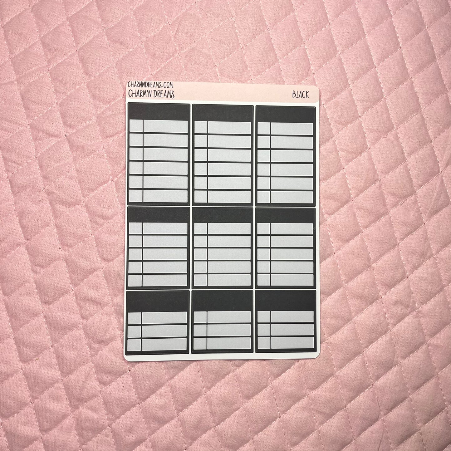 Black Planner Sticker Kit