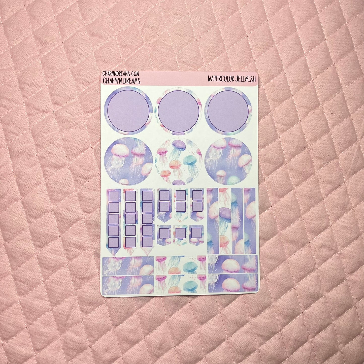 Watercolor Jellyfish Planner Sticker Kit