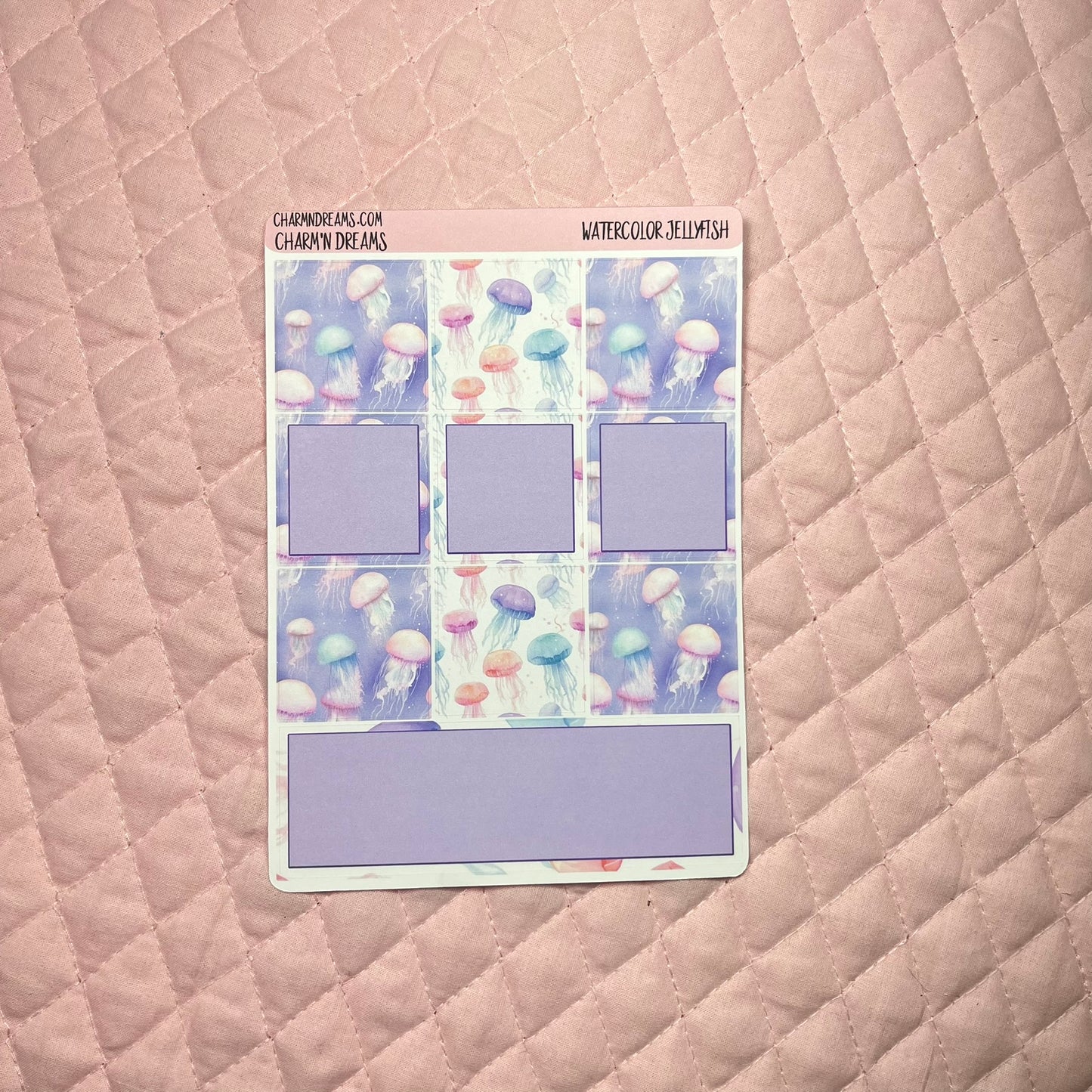 Watercolor Jellyfish Planner Sticker Kit