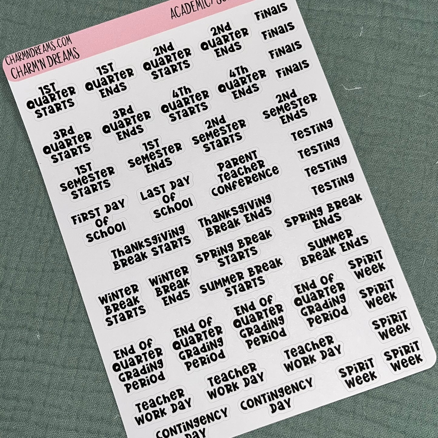 Academic School Holidays sticker Sheet