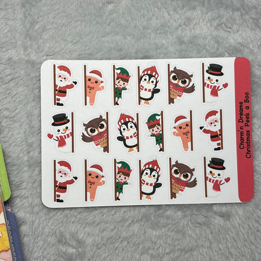 Christmas Peek a Boo Icon Planner Stickers