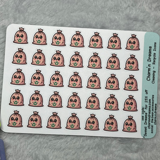 Cleaning Recycling Icon Planner Stickers