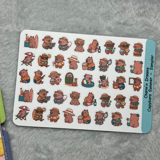 Capybara Summer Sampler Icon Planner Stickers