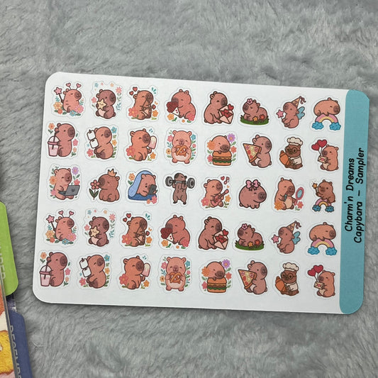 Capybara Sampler Icon Planner Stickers