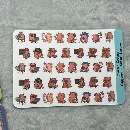 Capybara School Sampler Icon Planner Stickers