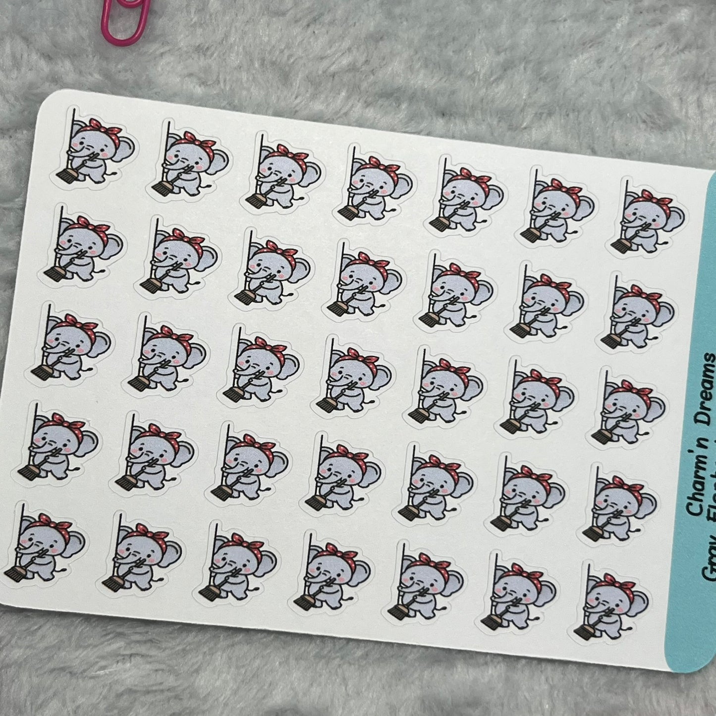 Elephant Sweep Clean Icon Planner Stickers
