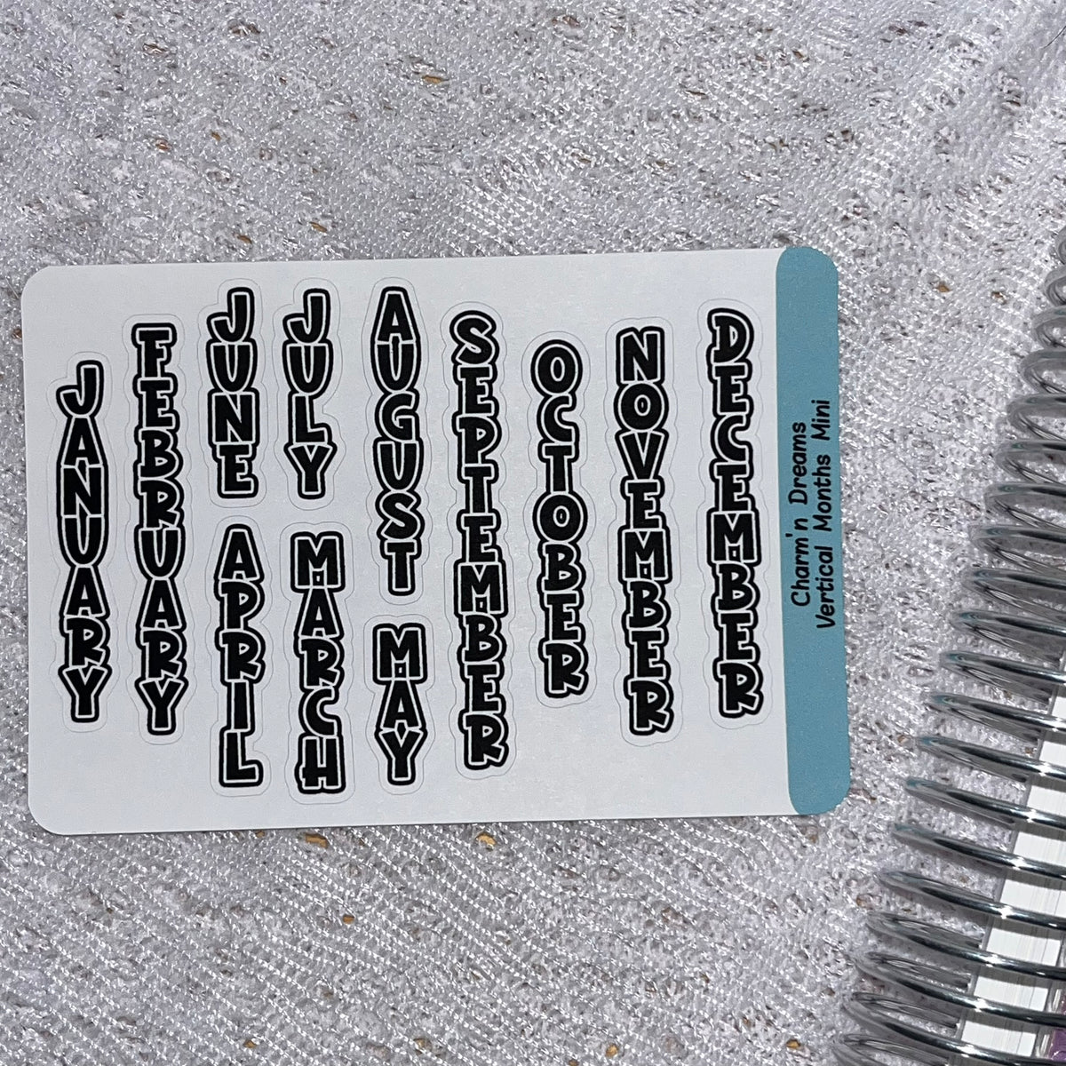 Small Vertical Monthly Planner Sticker Sheet