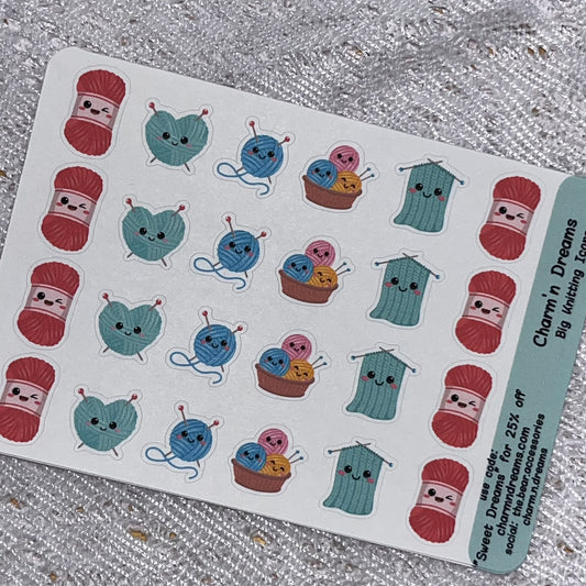 Medium Knitting Icon Planner Stickers