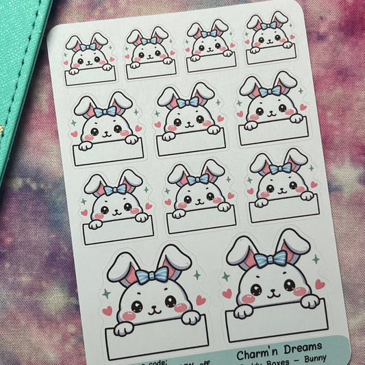 Bunny Buddy Boxes Planner Stickers