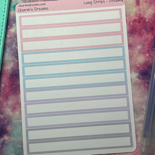 Dreamy Long Strip Boxes Planner Stickers