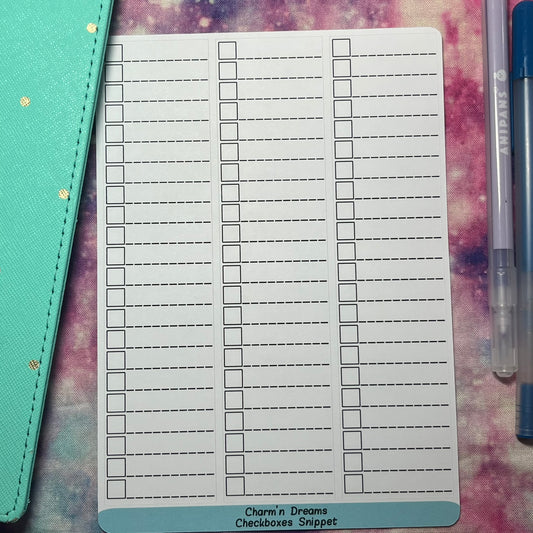Snippet Checkboxes Planner Stickers