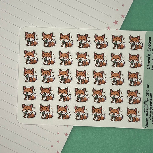 Fox Snack Time Icon Planner Stickers