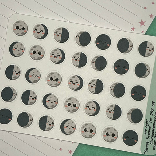Weather Moon Phases Icon Planner Stickers