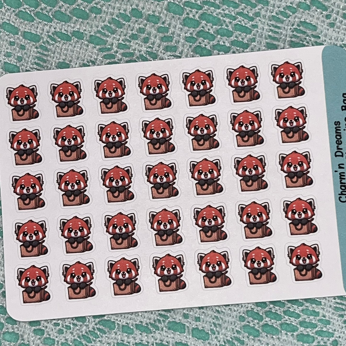 Red Panda Shopping Bag Icon Planner Stickers