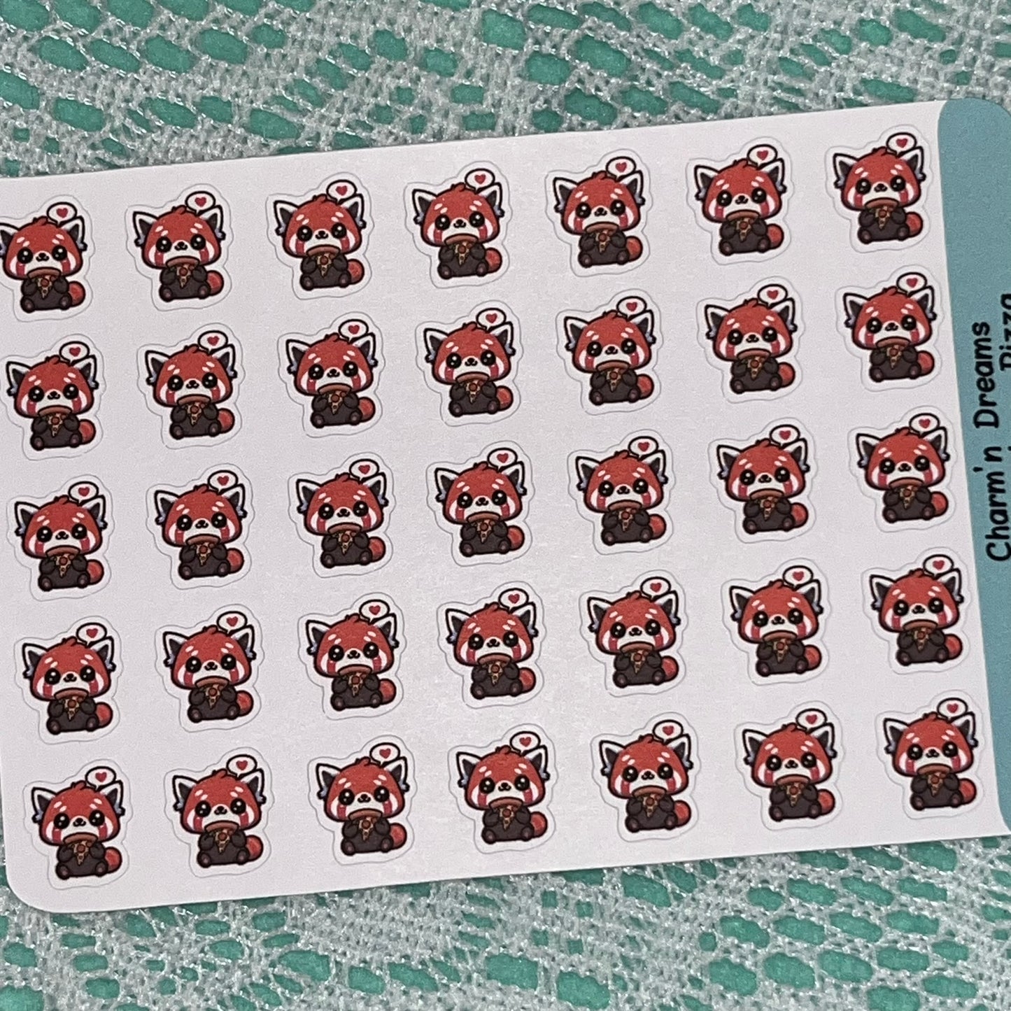 Red Panda Pizza Icon Planner Stickers