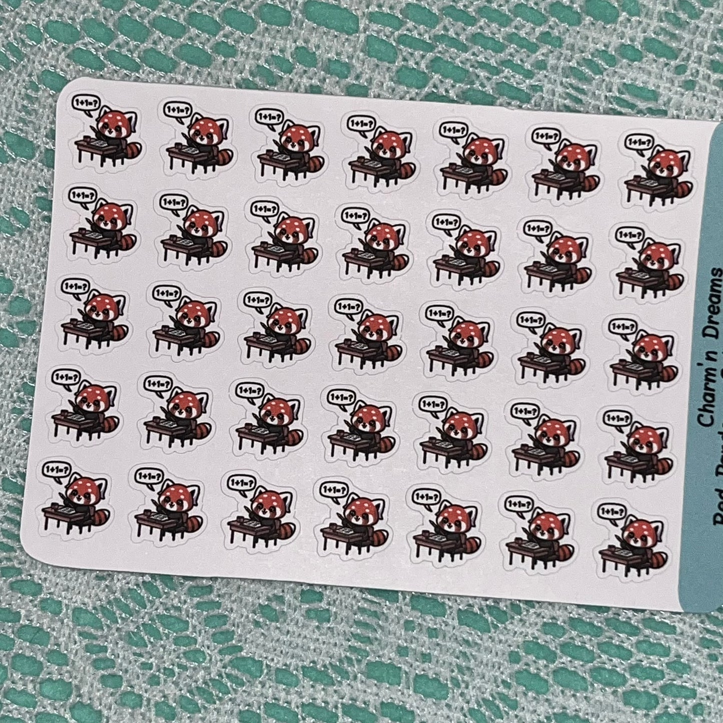 Red Panda Calculate/ Homework Day Icon Planner Stickers