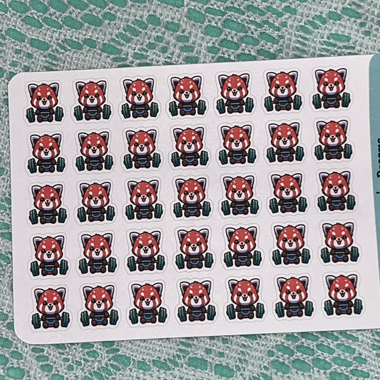 Red Panda Weights Icon Planner Stickers