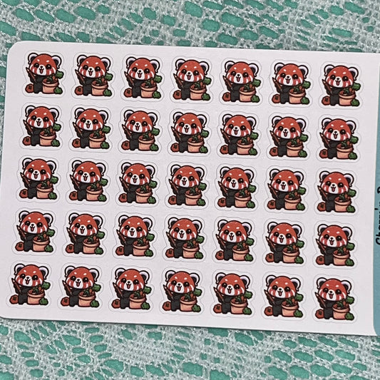 Red Panda Veggie / Grocery Shop Icon Planner Stickers