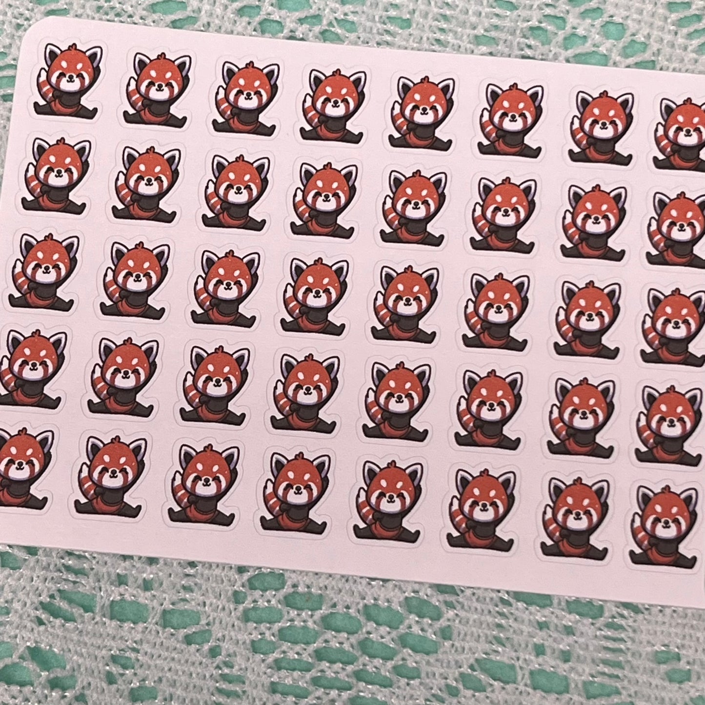 Red Panda Yoga/ Stretch Icon Planner Stickers