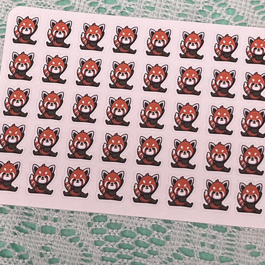 Red Panda Yoga/ Stretch Icon Planner Stickers