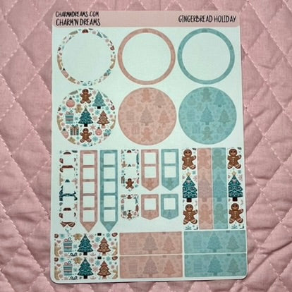 Gingerbread Holiday Planner Sticker Kit