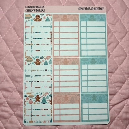 Gingerbread Holiday Planner Sticker Kit
