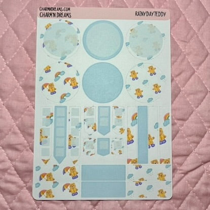 Rainy Day Teddy Planner Sticker Kit