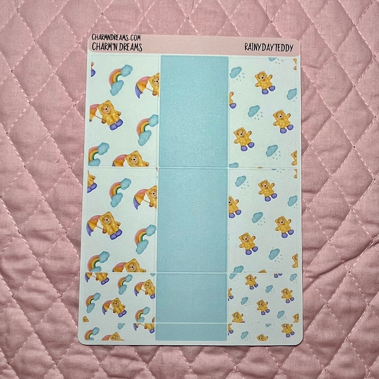Rainy Day Teddy Planner Sticker Kit