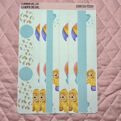Rainy Day Teddy Planner Sticker Kit
